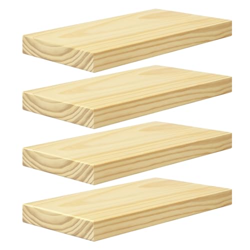 eSituro 4er Set Wandregale Regal Wand, Hängeregal, Schweberegal Massive Holz, Regalbrett 40x19x3,5 cm, für Küche Wohnzimmer Schlafzimmer, freischwebende Wandboard Büroregal, Holzoptik von eSituro