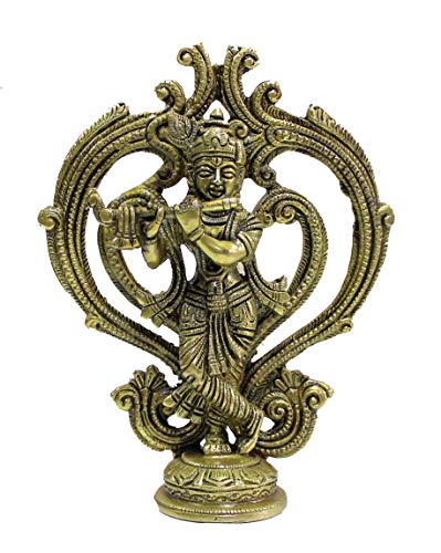 eSplanade 20,3 cm Premium Messing Krishna Statue | Gopal/gopala Idol Murti | Räucherstäbchen Pooja betend Idol | Home Decor. von eSplanade