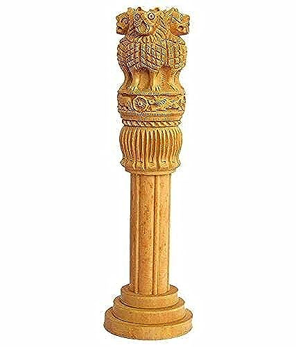 eSplanade Ashok Stambh / Ashoka Stambh (Stoop) Säule aus Holz | Nationalemblem Indien Memento-Statue Schaustück – Geschenk für Heimdekoration, Büro, Tischdekoration (20,3 cm) von eSplanade