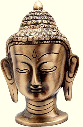 eSplanade Beste Qualität Messing Statue Buddha Meditieren Idol Metall Kopf Figur | Tibetisch-buddhistische Statue - Buddha Statue von eSplanade
