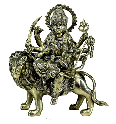 eSplanade Brass Maa Durga/MATA Rani Idol, Statue, moorti, murti for Home Mandir and Home Decor (8.5 Inches) von eSplanade