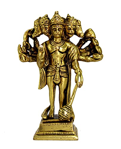 eSplanade Brass Panchmukhi Hanuman Anjaneya Pavan Putra Bajrangbali Idol Murti Moorti Statue (6.5 Inch) von eSplanade