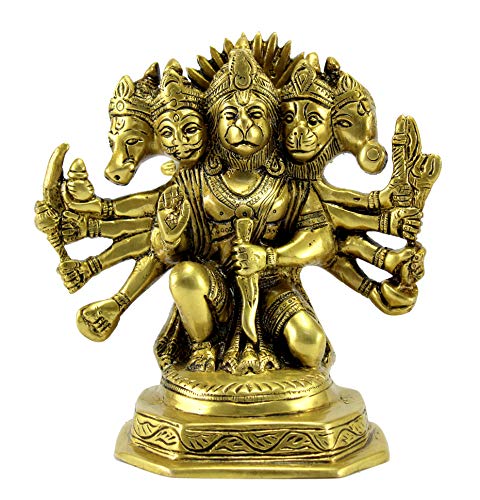 eSplanade Brass Panchmukhi Hanuman Anjaneya Pavan Putra Bajrangbali Idol Murti Moorti Statue (7 Inch) von eSplanade