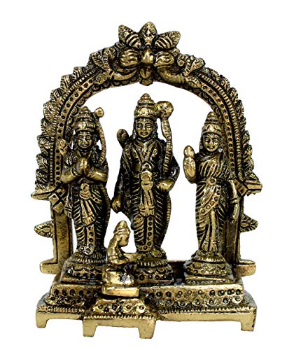 Esplanade 5,5" Messing Ram Darbar (Rama, Sita, Laxman, Hanuman) Murti Idol Statue Skulptur… von eSplanade