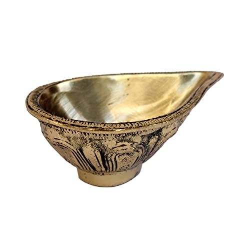 eSplanade Diya Deepam Öllampe Kuthu Vilakku aus Messing, Heimdekoration, goldfarben, 11,4 cm Länge eSplanade Diya Deepam Öllampe Kuthu Vilakku aus Messing, Heimdekoration, goldfarben, 11,4 cm Länge von eSplanade