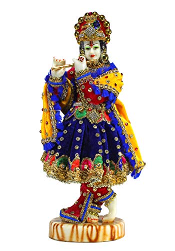 Esplanade Harz Krishna Kishan Murti Idol Statue Skulptur (11") Mehrfarbig… von eSplanade