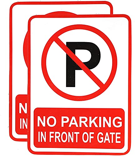 eSplanade No Parking In Front of Gate Schild, Rot & Weiß, einfach zu montieren, wetterfest, langlebige Tinte, 19 x 14 cm von eSplanade