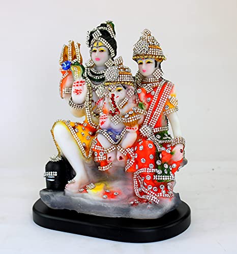 eSplanade Resin Shiv Pariwar - Shiva-Familie | Shiv Parvati Shiva Bholenath Shankar Ganesha Nandi Murti Idol Statue Moorti | Pooja Idole | Mehrfarbig - 8" Zoll von eSplanade