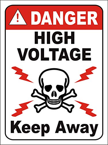eSplanade Warnschild-Aufkleber „Danger High Voltage“, einfach zu montieren, wetterbeständig, langlebige Tinte (Größe 30,5 x 22,9 cm) von eSplanade