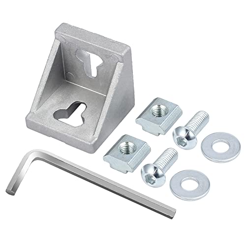 eSynic 10× Befestigungsmaterial Winkel Befestigung Eckwinkel 4545 4590 Nut 10 43x42x42mm Eckverbinder Systemprofile Europäische Standard Aluprofil Zubehör Mit 6mm Inbusschlüssel von eSynic