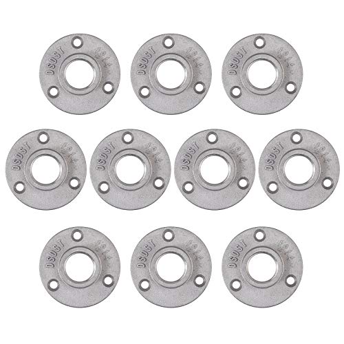 Rohrflansch Flansch eSynic 10 Stücke 3/4'' BSP Bodenflansch Gewindeflansch 3/4 Zoll Rohrhalterung aus Aluminiumlegierung mit 3 Löchern, Für Rohre Wasserhahn Industrial Style Möbel(10tlg. in Silber) von eSynic