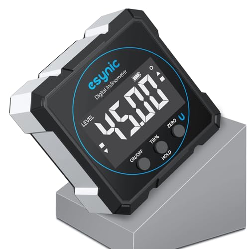 eSynic Digitaler Neigungsmesser mit 4-seitigen Magneten Wasserwaage mit LCD Display wiederaufladbar, Aluminiumgehäuse IP54 wasserdicht, für Tischkreissägen, Holzarbeiten und Bauprojekte eSynic Digitaler Neigungsmesser mit 4-seitigen Magneten Wasserwaage mit LCD Display wiederaufladbar, Aluminiumgehäuse IP54 wasserdicht, für Tischkreissägen, Holzarbeiten und Bauprojekte von eSynic
