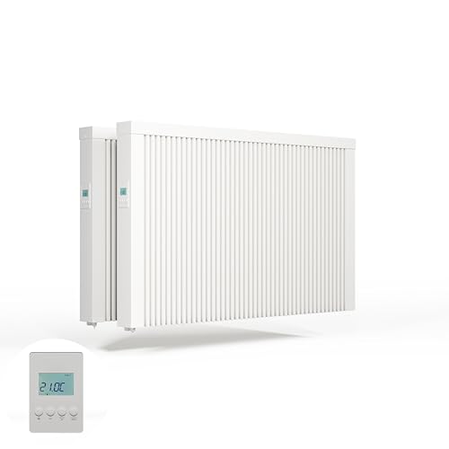 eVARMO 2x Areo Smart 1950 Watt elektrische Heizung mit Schamottekern zur Wandmontage/Elektroheizkörper von eVARMO