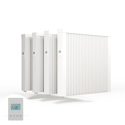 eVARMO 3x Areo Smart 1300 Watt elektrische Heizung mit Schamottekern zur Wandmontage/Elektroheizkörper (Elektroofen) von eVARMO