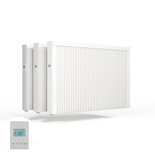 eVARMO 3x Areo Smart 1950 Watt elektrische Heizung mit Schamottekern zur Wandmontage/Elektroheizkörper (Elektroofen) von eVARMO
