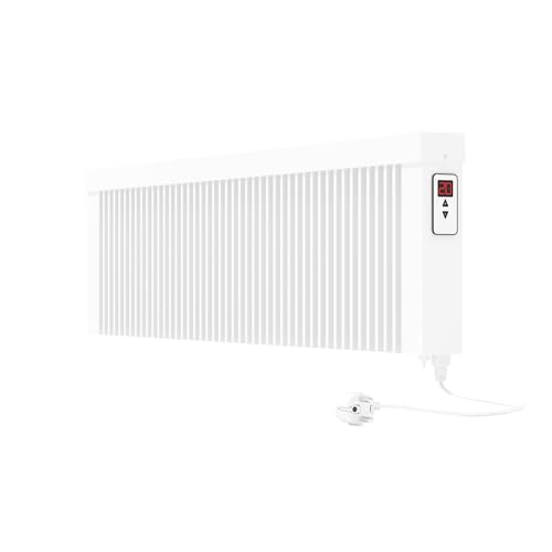 eVARMO Areo Direct Base 1200 W Elektroheizung – Elektrische Flächenspeicherheizung mit Schamottkern – Digitale Thermostatsteuerung mit App – WLAN-fähiger Heizkörper zur Wandmontage von eVARMO