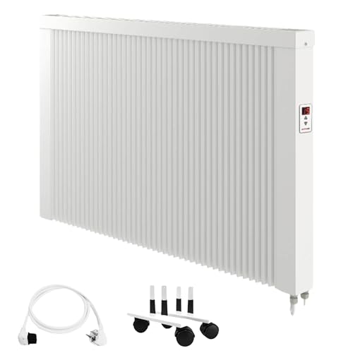 eVARMO Flächenspeicherheizung Mobile areo direct 1950 Watt - simples Thermostat - mit Laufrollen und Winkelstecker - Appsteuerung ohne Zusatzhardware möglich von eVARMO
