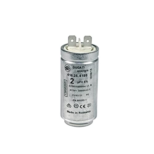 Kondensator kompatibel mit AEG 125002081/3 2µF 425/475V mit Steckfahnen für Trockner von eVendix