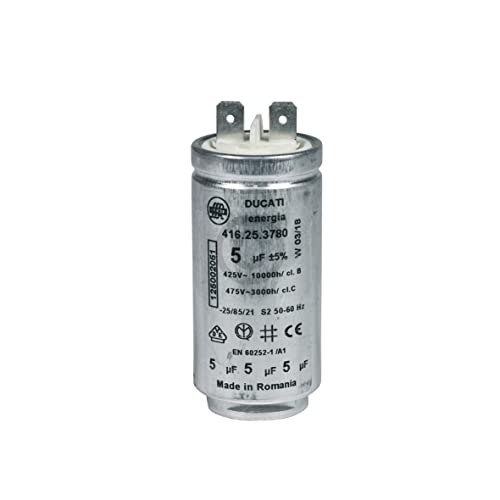Kondensator kompatibel mit ELECTROLUX 125002051/6 5µF 425/475V für Motor Trockner von eVendix
