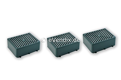 eVendix 3 x Aktiv-Filtersysteme Hygiene Mikro (Hepa) Kohle Geruch Filter kompatibel mit Vorwerk Tiger 251, 252 von eVendix