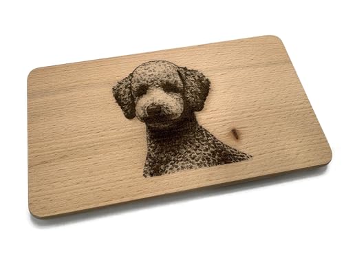 Frühstücksbrettchen Pudel Merlie Motiv aus echtem Buchenholz 22 x 12 x 1 cm von eXODA