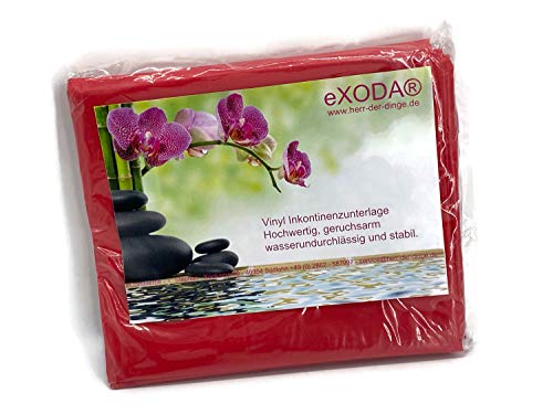 eXODA Inkontinenzlaken Unterlaken Matratzenauflage rot 200x230 cm Inkontinenzauflage Inkontinenz-Bettlaken auch für Kinder von von eXODA