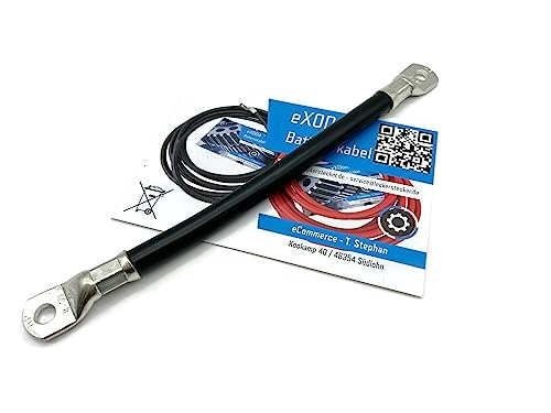 eXODA Batteriekabel 50 mm² 20cm mit Kabelschuhen M8 Schwarz von eXODA