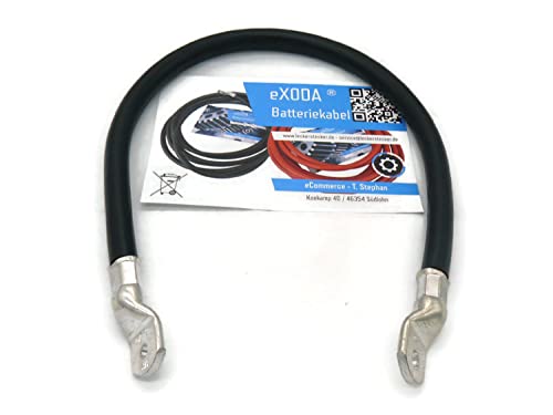 eXODA Batteriekabel 70 mm² 50cm Kabelschuhe M6 und M8 Schwarz für KFZ Boote Motorräder geeignet mit flexiblem PVC Mantel bis 70° Temperaturbeständig ganz ohne Gewährleistung von eXODA