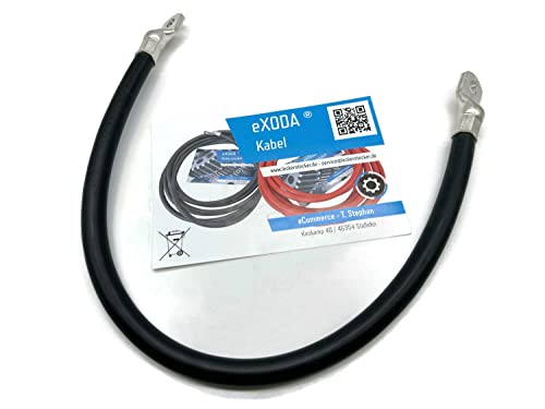 eXODA Batteriekabel 70 mm² 50cm mit Kabelschuhen M8 Schwarz von eXODA