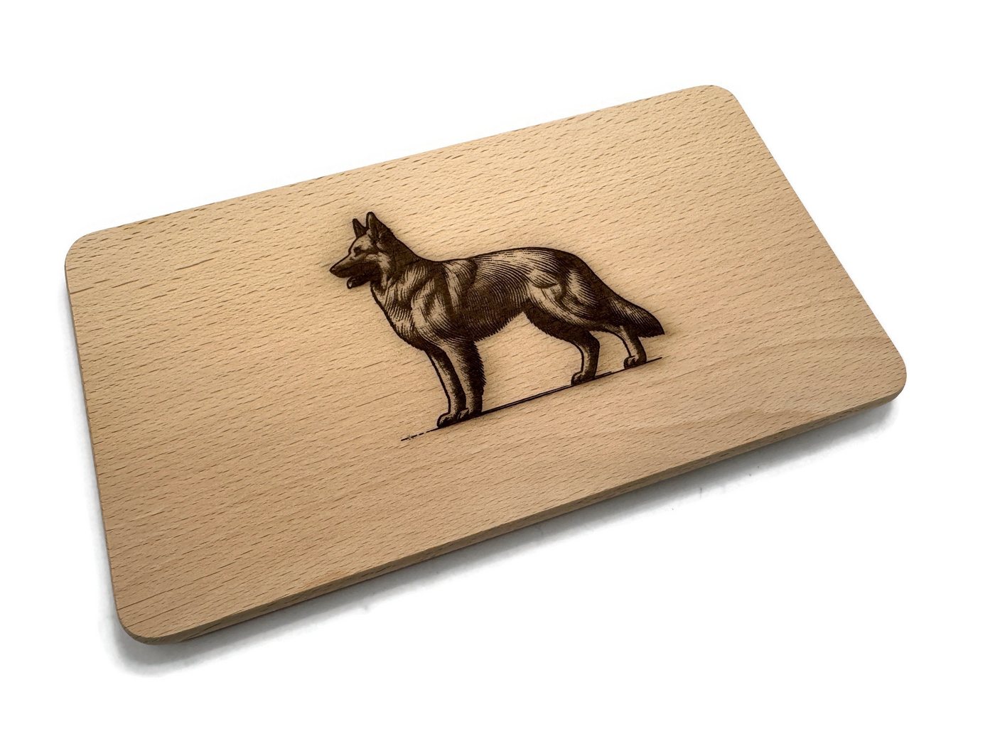 eXODA Frühstücksbrett Frühstücksbrettchen Schäferhund Rex aus Buchenholz 22 x 12 cm, Holz, (1-St) von eXODA