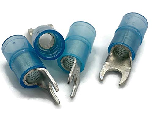 eXODA Gabelkabelschuh 10mm2 bis 16mm2 M6 isoliert 4x Ringöse Pressöse Quetschkabelschuhe blau von eXODA