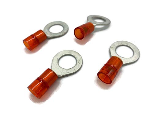 eXODA Kabelschuh 6mm2 bis 10mm2 M10 isoliert 4x Ringöse Pressöse Quetschkabelschuhe rot von eXODA