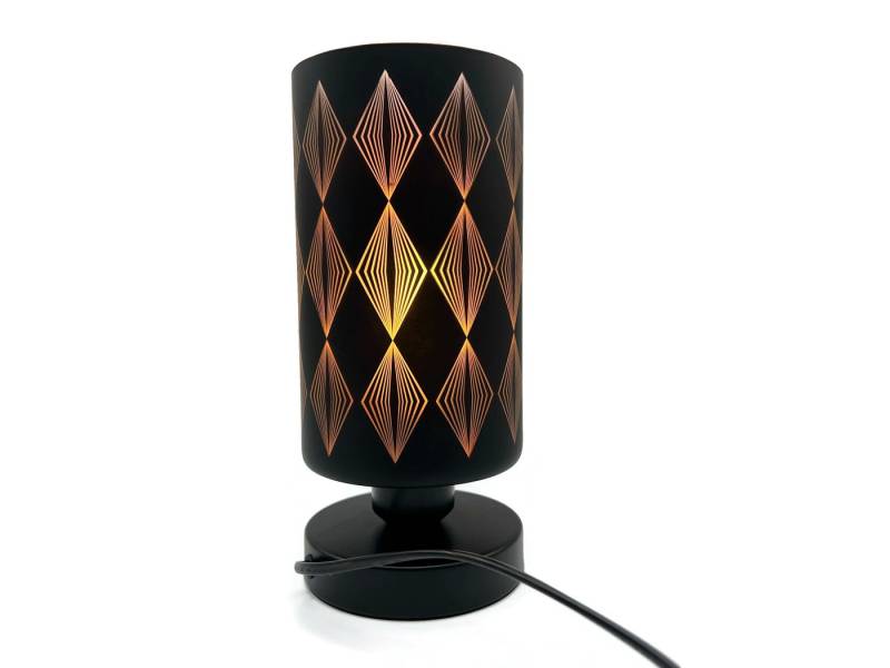 eXODA Nachttischlampe Glas Tischlampe Black-Quatro schöne Designer-Lampe, nicht enthalten, Warm von eXODA
