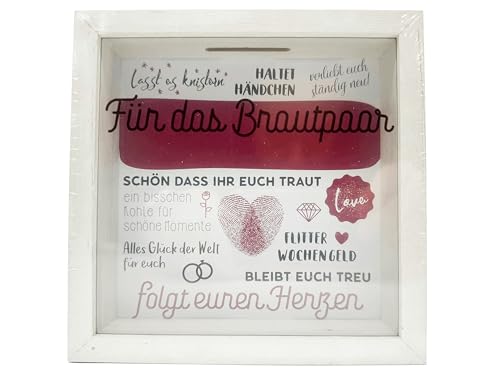 eXODA Spardose Brautpaar MDF Flitterwochengeld, haltet Händchen,Kohle von eXODA