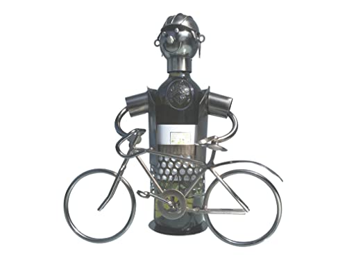eXODA Weinflaschenhalter Metall Figuren Fahrrad Radfahrer Werner Deko von eXODA