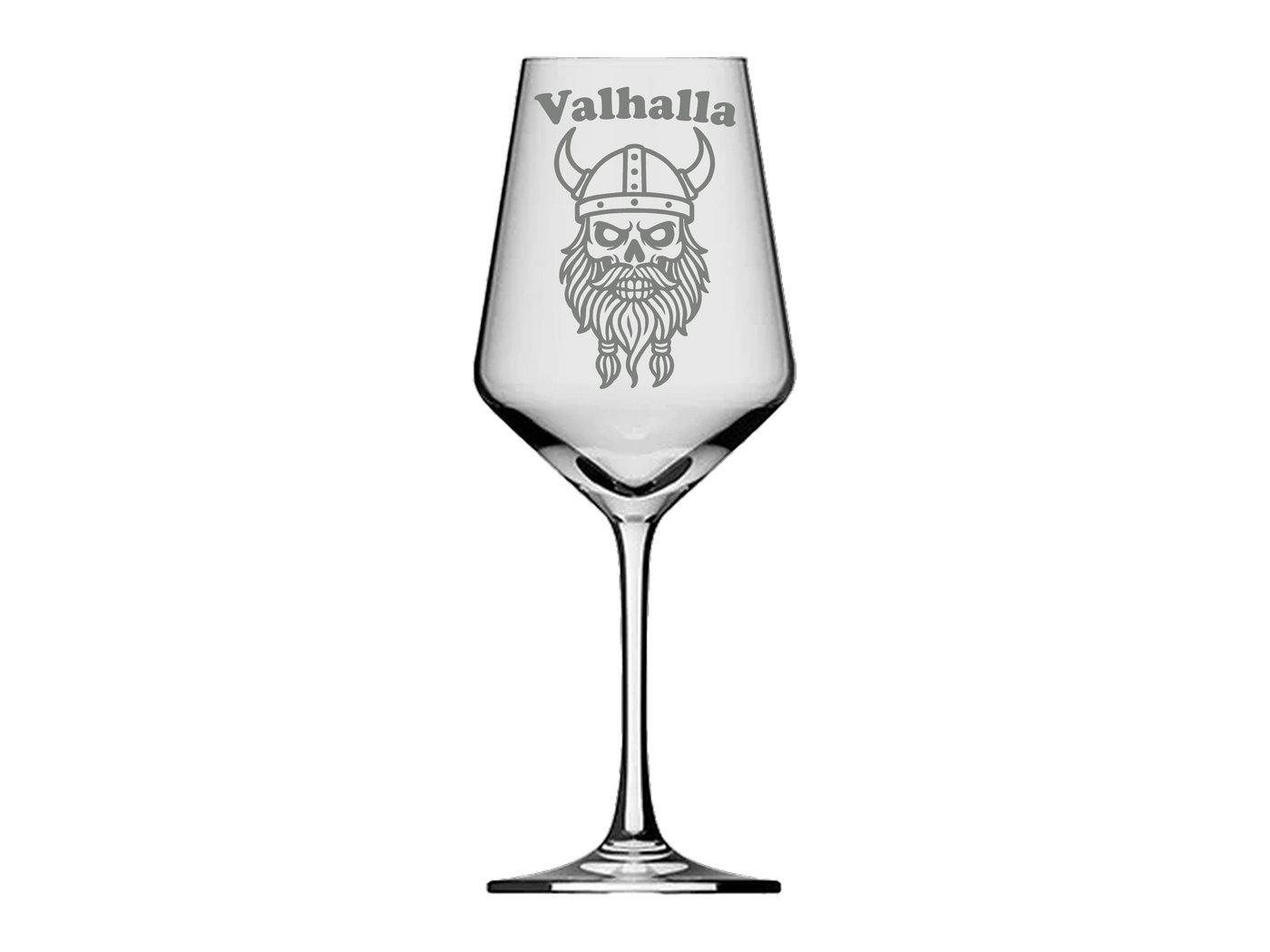 eXODA Weinglas Valhalla Wikinger-Design mit Totenkopf Gravur 350ml, Glas, Atemberaubende Darstellung von eXODA