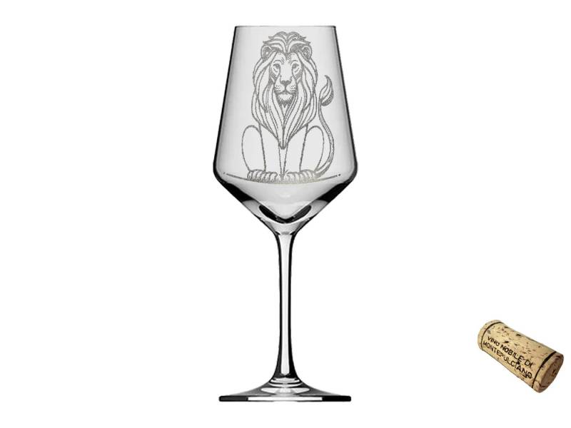 eXODA Weinglas Sternzeichen Löwe 350ml spülmaschinenfest ideal für Feiern und Abende, Glas, Atemberaubende Darstellung von eXODA