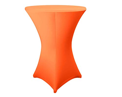 eXpand riginal Stehtischhusse Stretchhusse, Tischhusse Überzug für Stehtische oder Bristotische, Exklusive Profi-Qualität mit 210g/m² - (Ø 70-75 cm, Orange) von eXpand