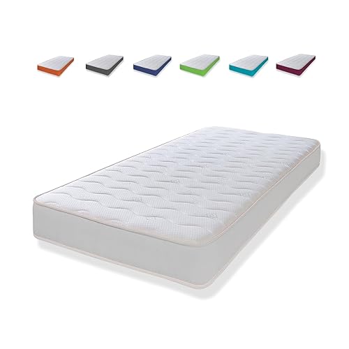 eXtreme comfort ltd Cooltouch Colours White Wave Hybrid-Matratze mit Memory-Schaum und Pinna-Coil-Federkernmatratze mit weißem Rand, 18 cm tief, 75 x 175 cm von eXtreme comfort ltd