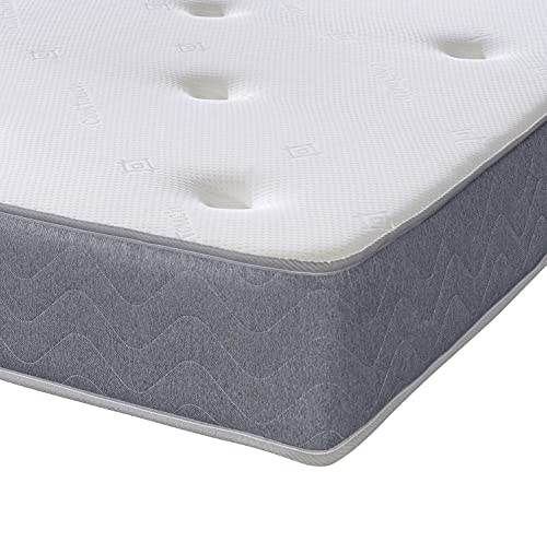 eXtreme comfort ltd Extremer Komfort – kleine Einzelmatratze. Matratze aus Memory-Schaumstoff mit Federn Rand und 22,9 cm tief, 75 x 190 cm, Gedächtnisschaum, weiß/grau, Small Single Mattress von eXtreme comfort ltd