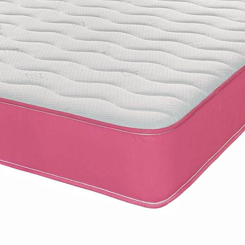 eXtreme comfort ltd Hybrid-Cooltouch-Farben-Matratze, kleines Doppelbett (120 cm x 190 cm), Memory-Schaum und Spiralfeder, Plüsch-Haptik, Cooltouch Plus-Schlaffläche, 18 cm tief, Rosa, Maximalwert von eXtreme comfort ltd