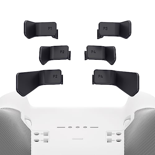 eXtremeRate 6pcs Swift Paddles für Xbox Elite V1/V2/V3 Controller, Austauschbare Ersatz Metall Back Paddles Trigger Tasten Zubehör für Xbox One Elite & Elite Series 2/Series 2-Core Controller-Schwarz von eXtremeRate