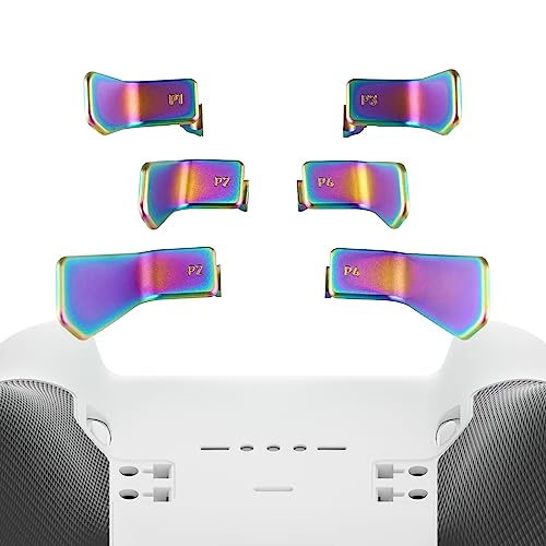 eXtremeRate 6pcs Swift Paddles für Xbox One Elite & Elite Series 2/Series 2-Core Controller, Matt Austauschbare Ersatz Metall Back Paddles Trigger Tasten Zubehör-Aura Blau Lila von eXtremeRate