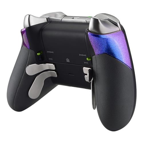 eXtremeRate Case Grips Gehäuse Hülle Cover für Xbox One Elite Controller, Griffe Schale Shell Ersatzteile für Xbox One Elite V1 Controller Modell 1698(Lila Blau) von eXtremeRate
