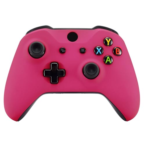 eXtremeRate Case für Xbox One S/X Controller,Hülle Gehäuse Schutzhülle Cover Oberschale Faceplates Zubehör Set Schale für Xbox One S/Xbox One X Controller Model 1708(Rosa) von eXtremeRate