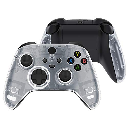 eXtremeRate Front Case & Griffteile Hülle für Xbox Series X/S,Custom Hülle Vorderseite Case Grips Gehäuse Zubehör für Xbox Core Controller(Transparent)-KEIN Controller enthalten von eXtremeRate