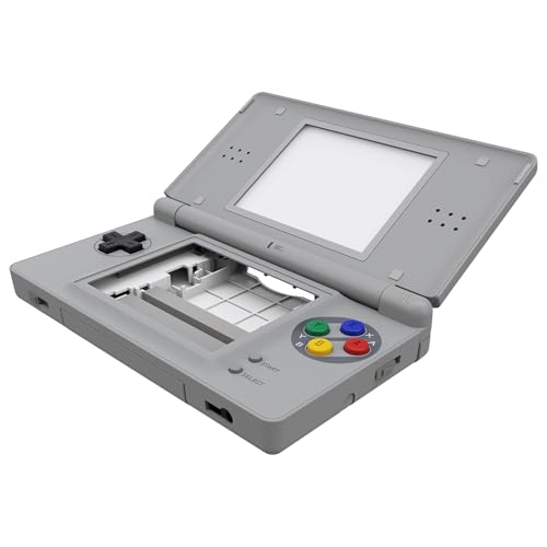 eXtremeRate Ersatz Gehäuse Case für Nintendo DS Lite NDSL, DIY-Voll Hülle&Knöpfen&Screen Protector Shell Cover Zubehör für Nintendo DS Lite Handheld Spielekonsole(Klassik SNES EU Stil)-Ohne Console von eXtremeRate