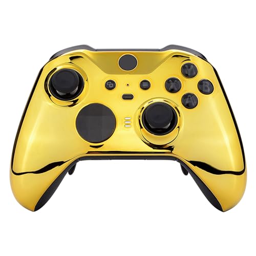 eXtremeRate Front Case für Xbox Elite Series 2/Series 2-Core Controller, Glossy DIY-Ersatz Hülle&Thumbstick Accent Ring Gehäuse Shell für Xbox Elite Series 2 Gamepad Model 1797-Chrome Gold eXtremeRate Front Case für Xbox Elite Series 2/Series 2-Core Controller, Glossy DIY-Ersatz Hülle&Thumbstick Accent Ring Gehäuse Shell für Xbox Elite Series 2 Gamepad Model 1797-Chrome Gold von eXtremeRate