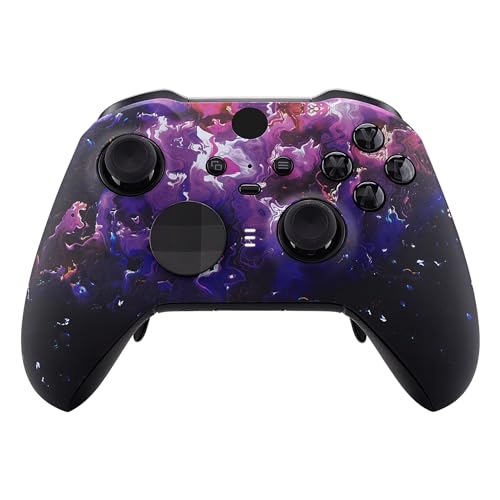 eXtremeRate Front Gehäuse für Xbox Elite Series 2/Series 2-Core Controller, DIY-Vorder Hülle&Thumbstick Accent Ring Ersatz Case Zubehör für Xbox Elite V2/V3 Gamepad Model 1797-Surreale Lava von eXtremeRate