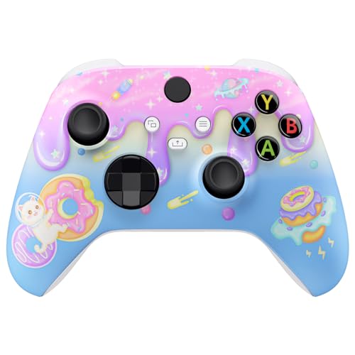 eXtremeRate Front Gehäuse Case für Xbox Series X/S Controller Model 1914, DIY-Ersatz Hülle Faceplate Skin Shell Cover Zubehör für Xbox Core Controller(Donut Odyssey)-KEIN Controller von eXtremeRate